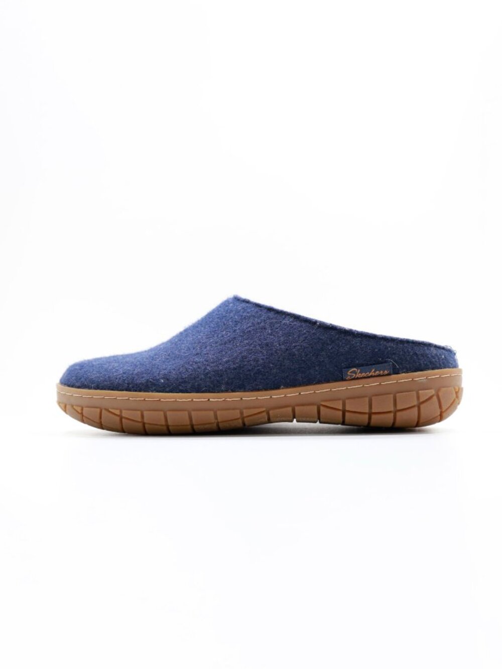 Skechers Navy Blue Wool Felt Hard Sole Clog Slippers - Women's 8
